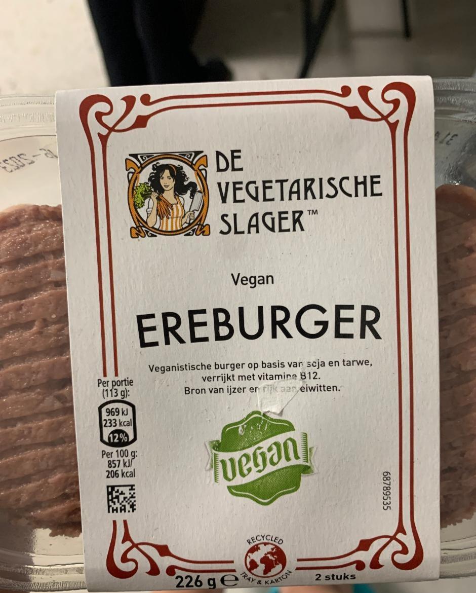 Fotografie - Vegan Ereburger De Vegetarische Slager