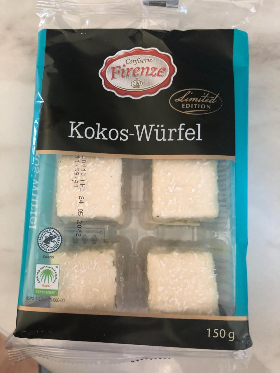 Fotografie - Kokos-Würfel Confiserie Firenze