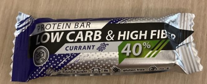 Fotografie - Protein bar Low carb & High fiber Currant 40%