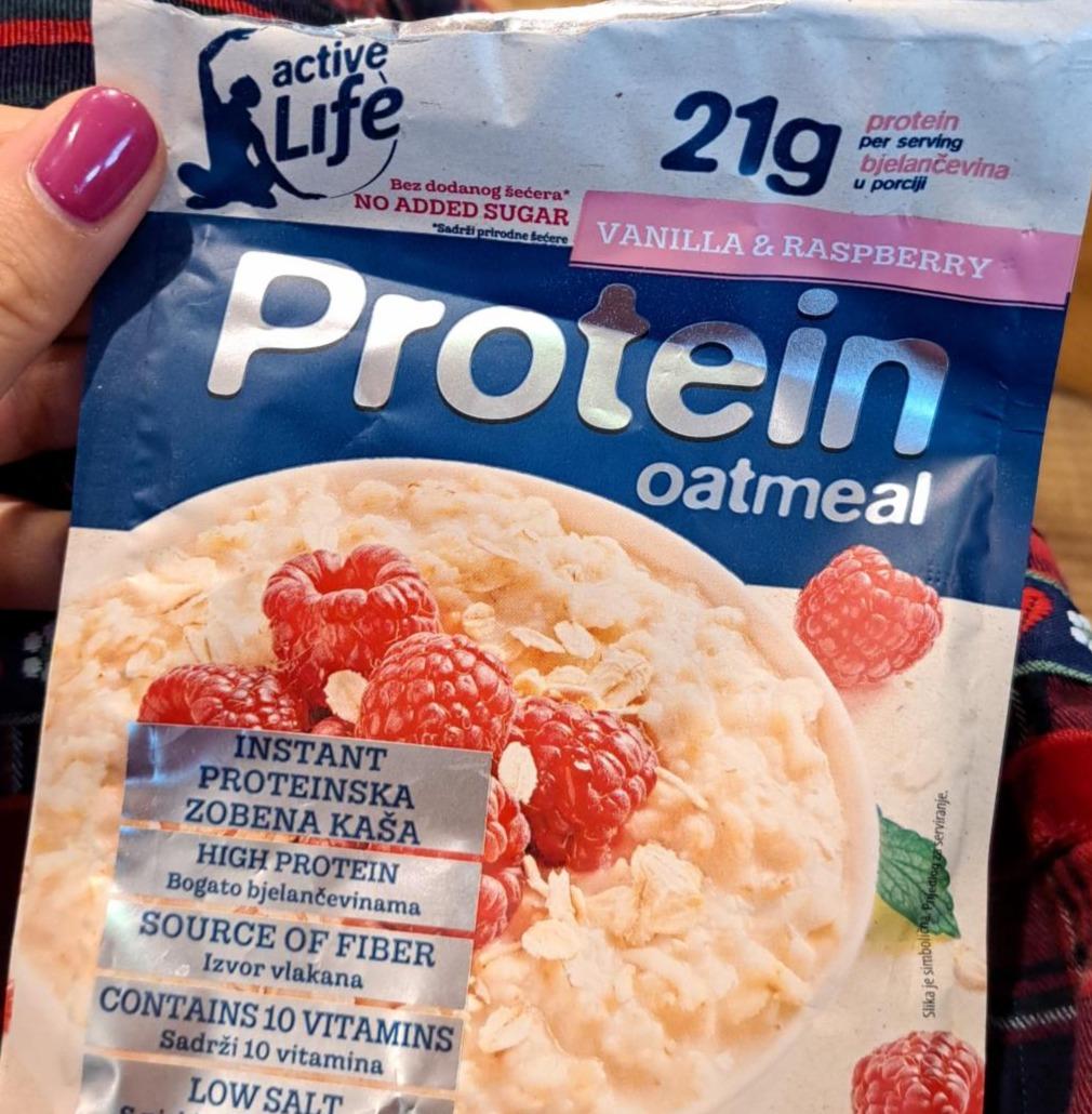 Fotografie - Protein oatmeal Vanilla & Raspberry Active Life