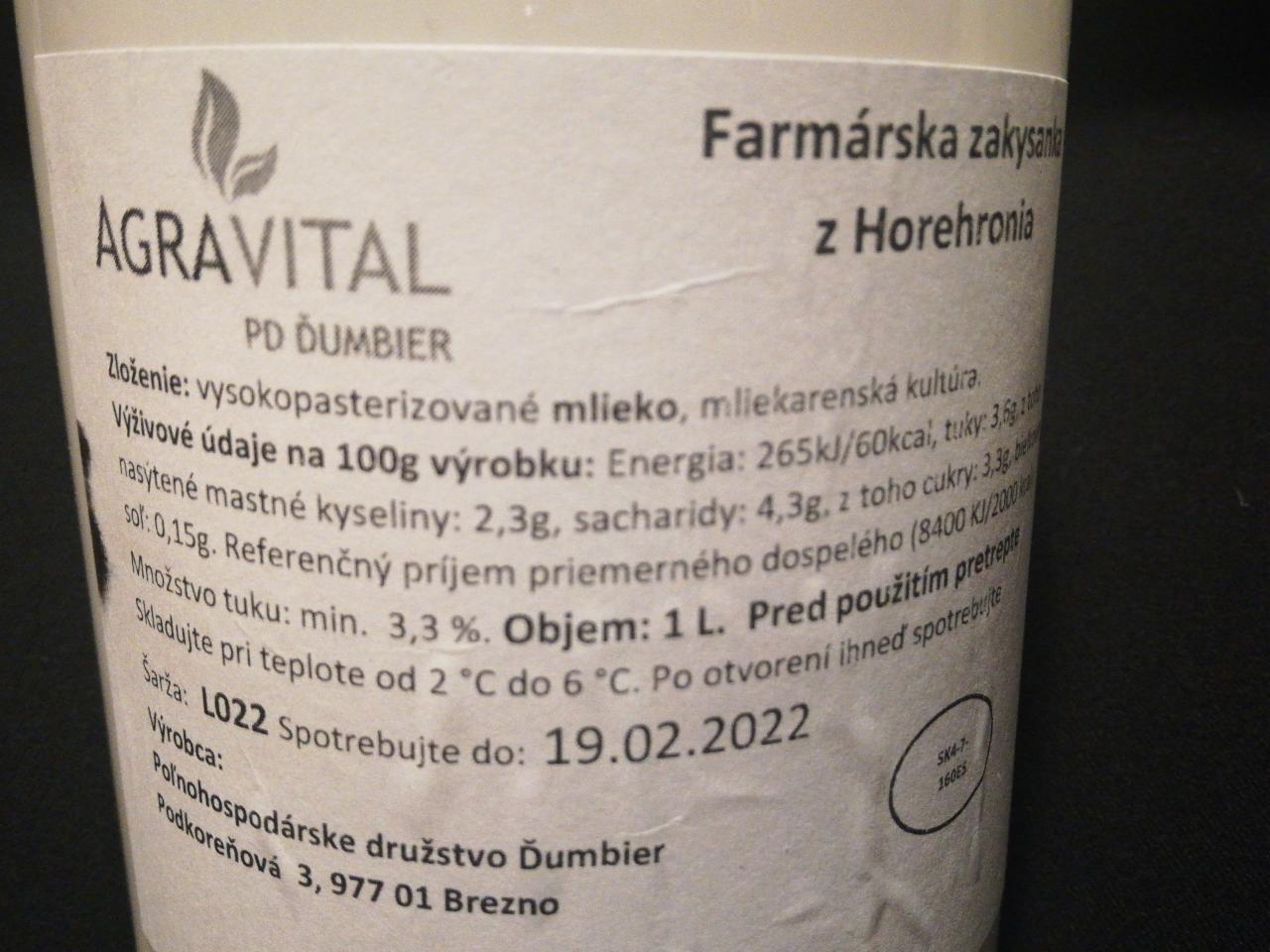 Fotografie - Farmárska zakysanka z Horehronia Agravital