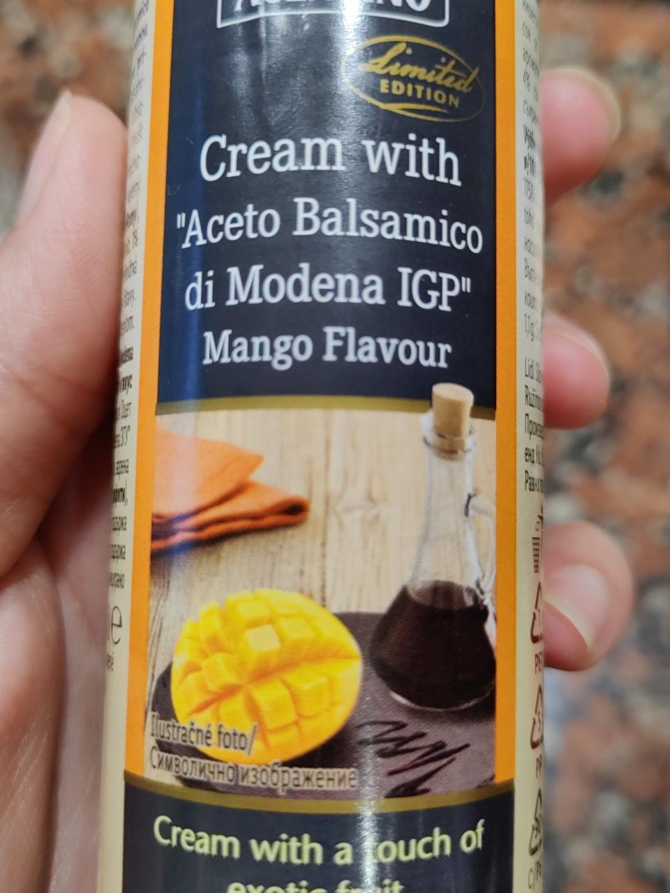 Fotografie - Cream with aceto balsamico di modena IGP Mango flavour
