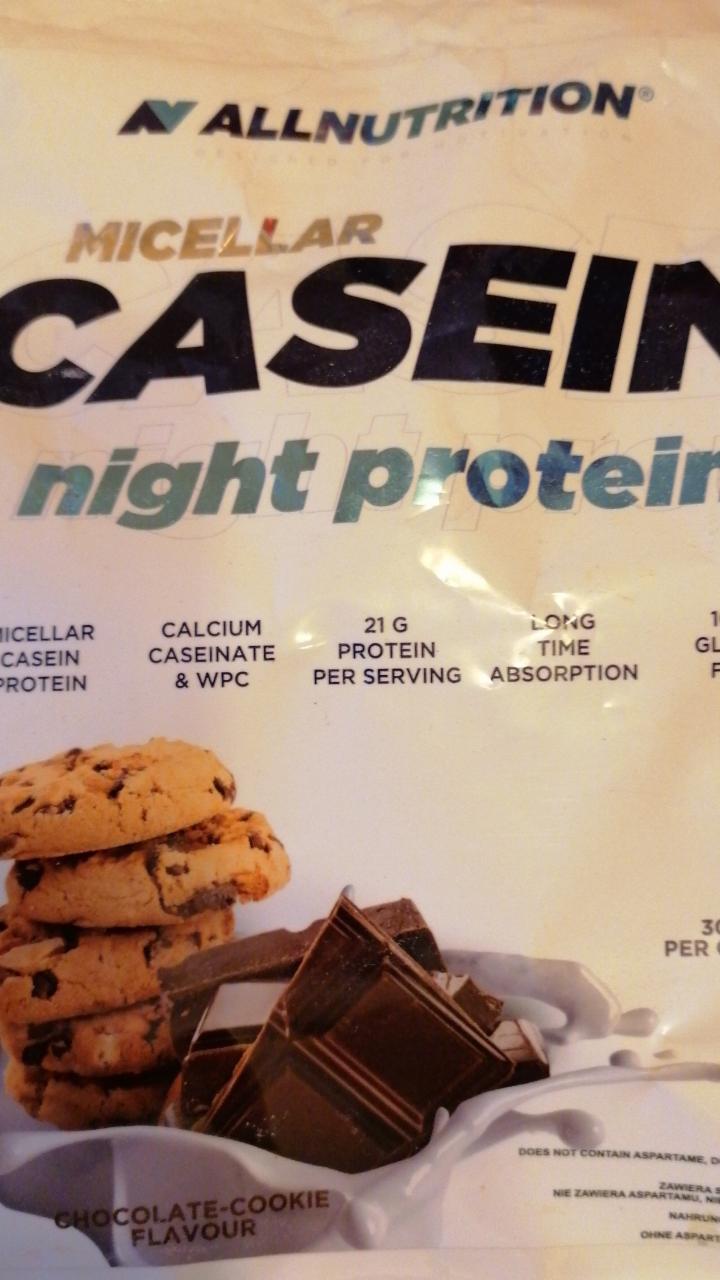 Fotografie - Micellar casein night protein Chocolate - cookie Allnutrition