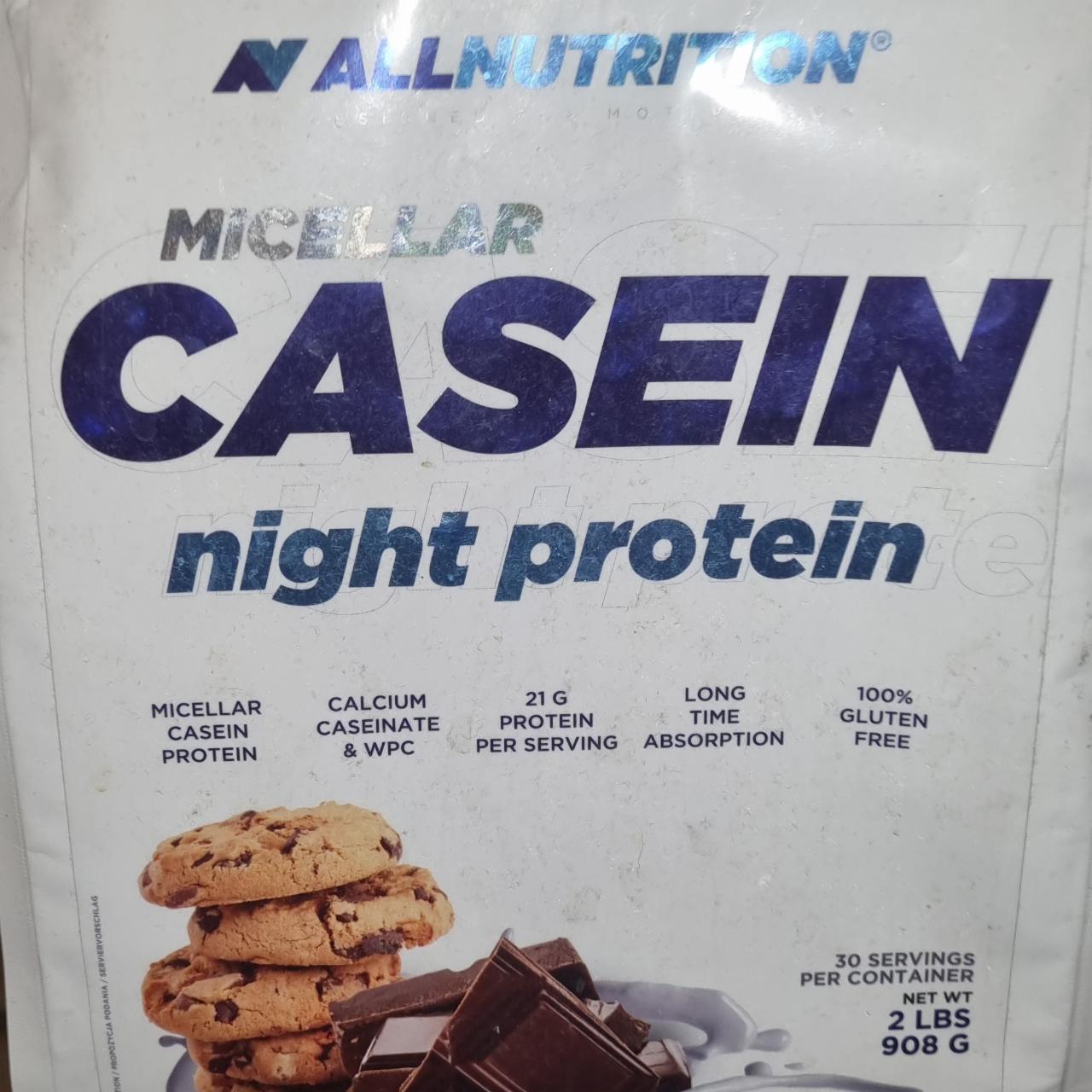 Fotografie - Micellar casein night protein Chocolate - cookie Allnutrition