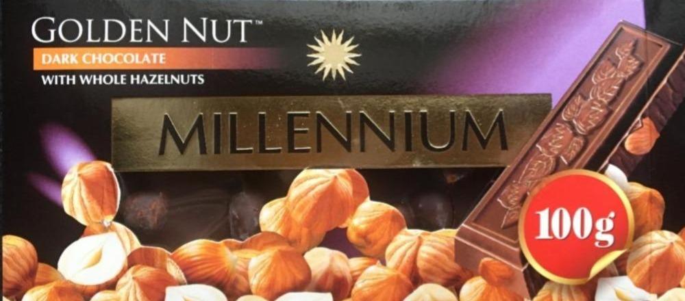 Fotografie - Dark Chocolate Golden Nut with whole hazelnuts Millennium