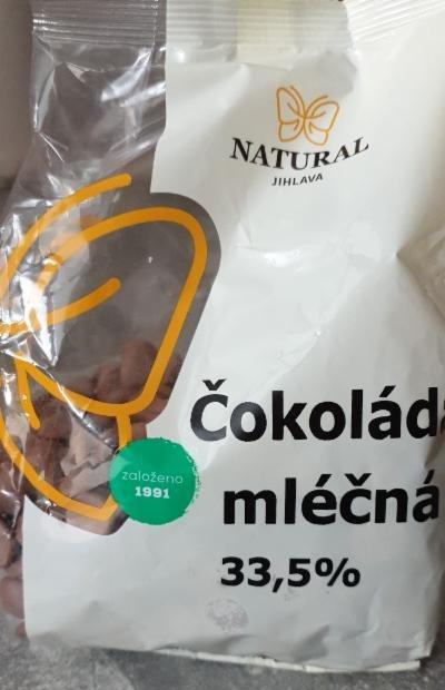 Fotografie - Čokoláda mléčna 33,5% Natural Jihlava