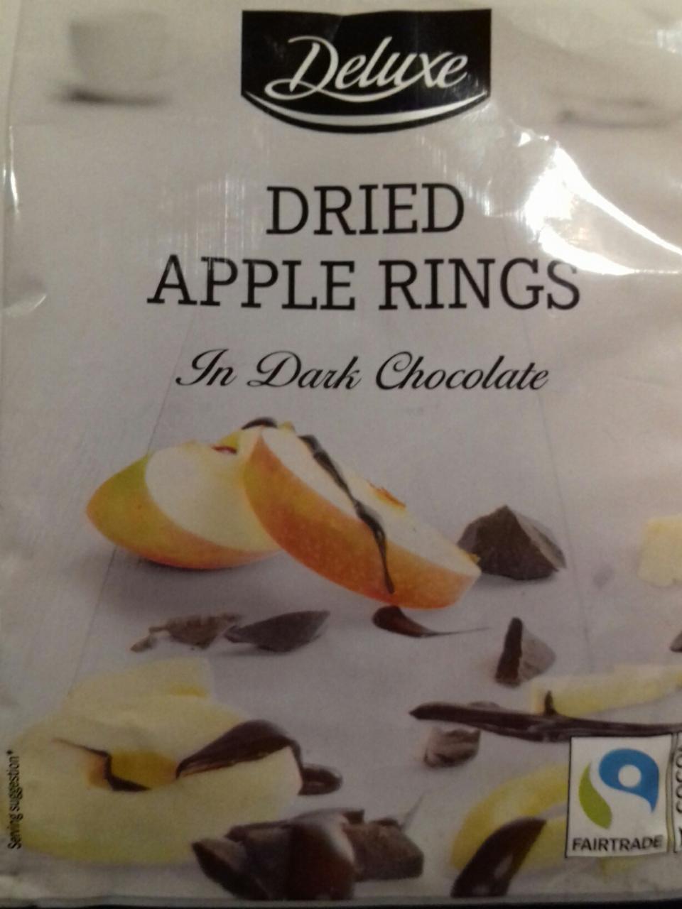 Fotografie - Deluxe Dried Apple Rings in Dark Chocolate