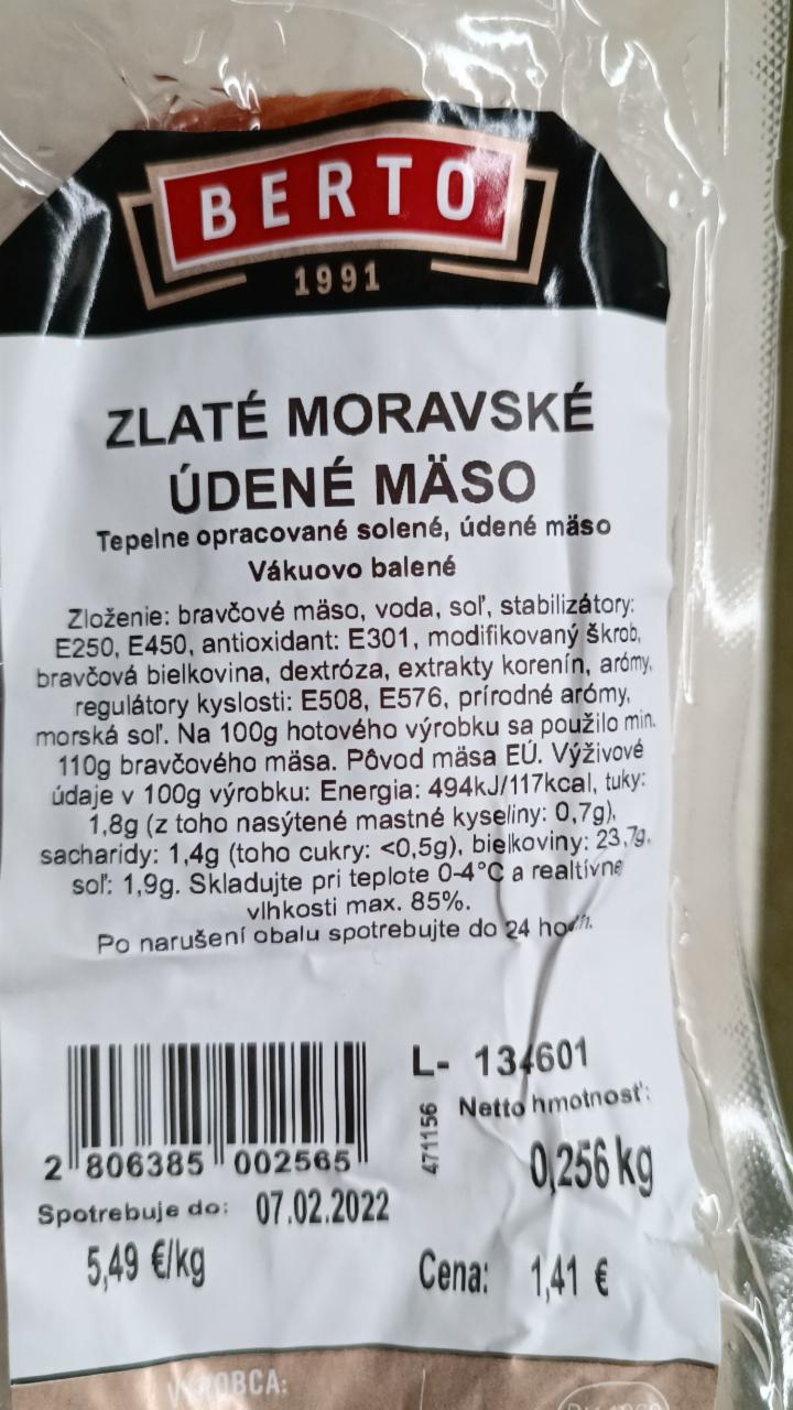 Fotografie - zlaté moravské údené mäso Berto