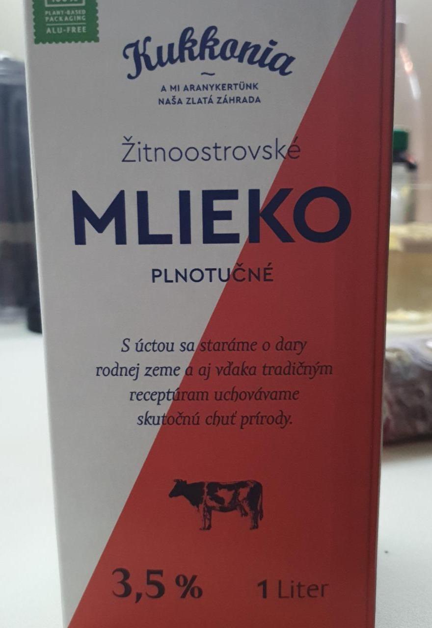 Fotografie - Žitnoostrovské Mlieko plnotučné 3,5% Kukkonia