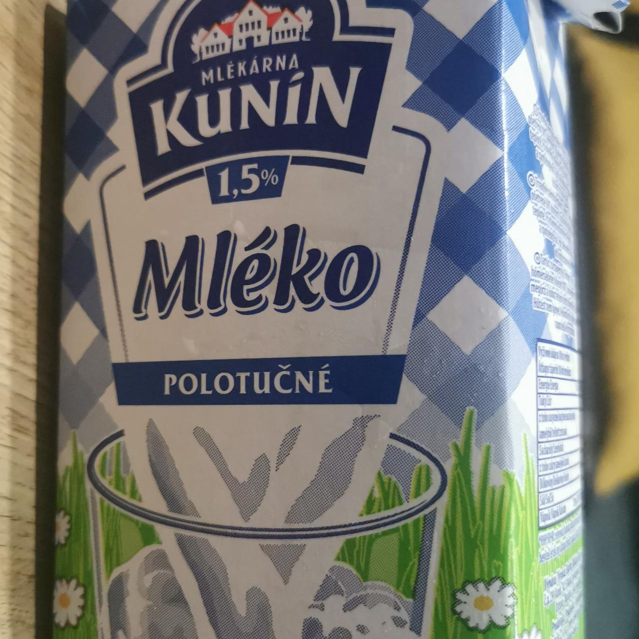 Fotografie - Mléko polotučné 1,5% Kunín