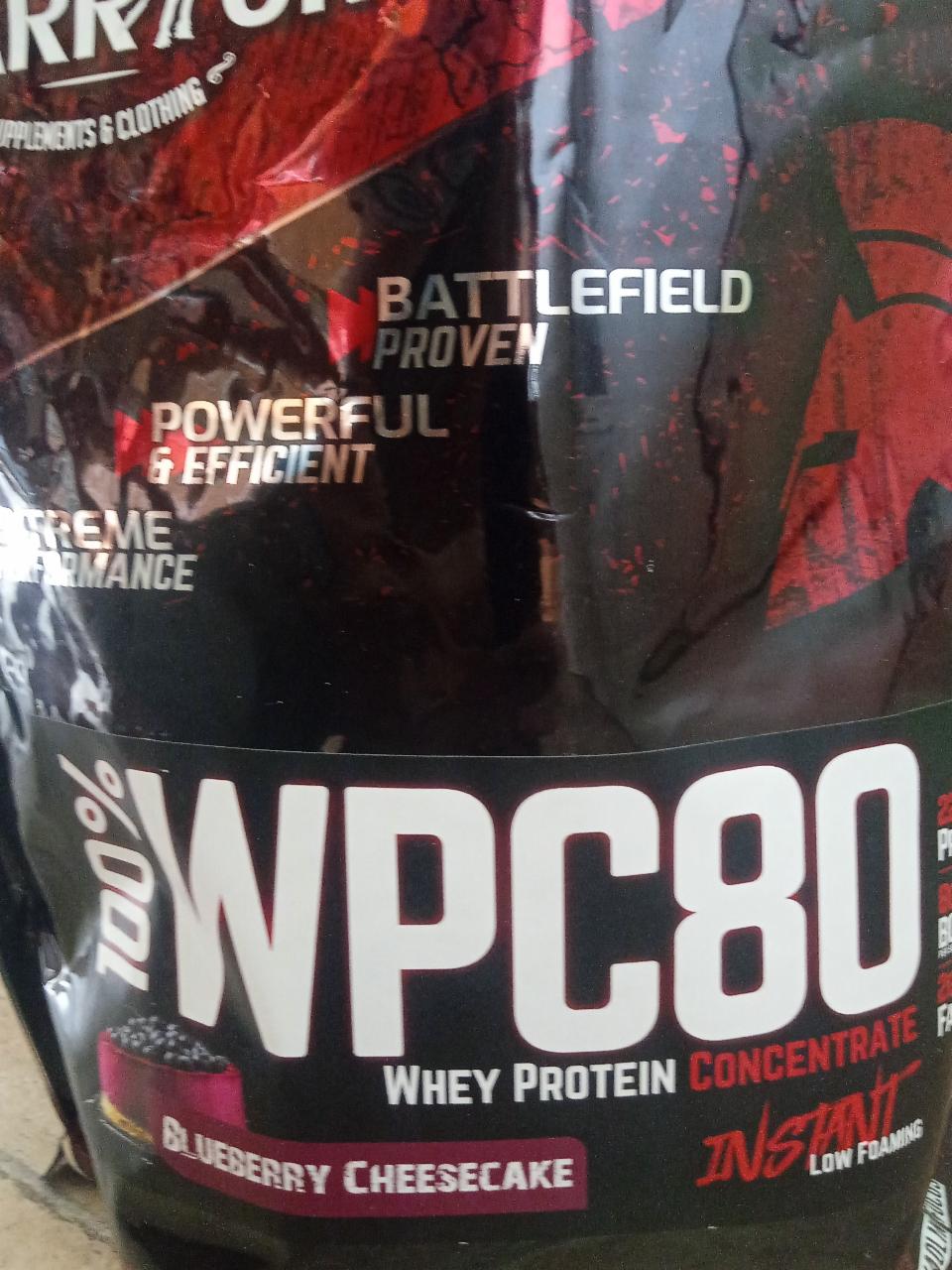 Fotografie - wpc80 warrior whey protein blueberry cheesecake