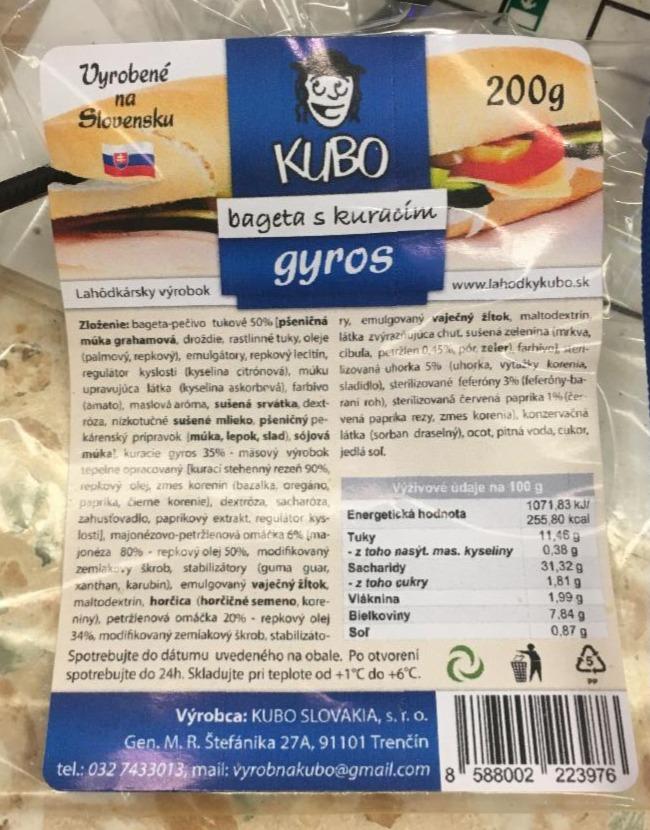 Fotografie - Kubo bageta s kuracím gyros