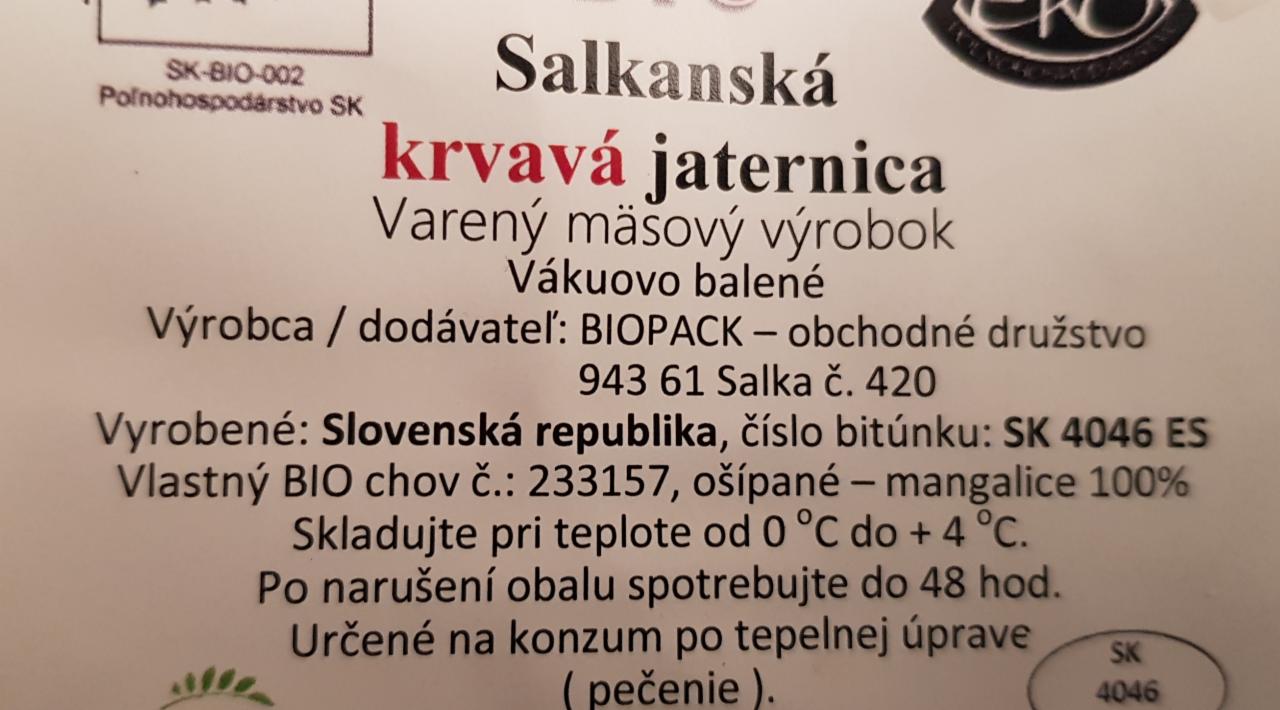 Fotografie - Salkanská krvavá jaternica