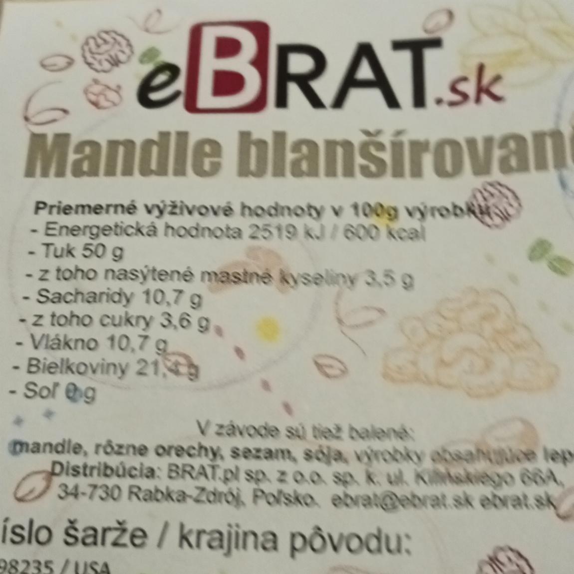 Fotografie - Mandle blanšírované eBrat.sk