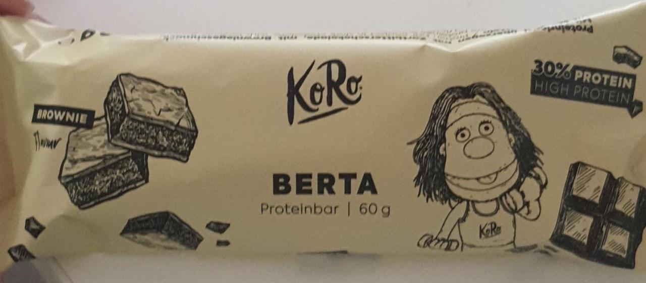 Fotografie - Berta Proteinbar Brownie flavour KoRo