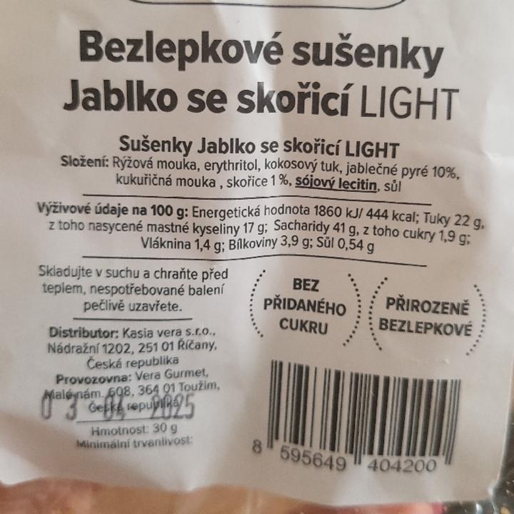 Fotografie - Bezlepkové sušenky jablko se skořicí light Vera gurmet