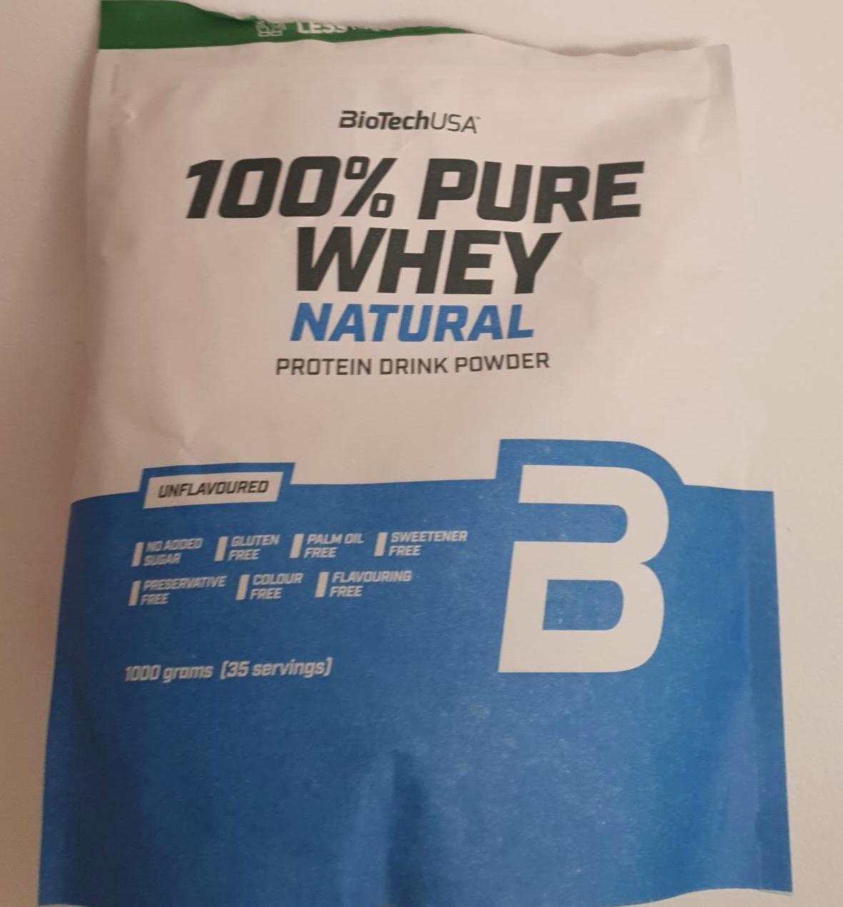 Fotografie - 100% Pure Whey Natural Protein Drink Powder BioTechUSA