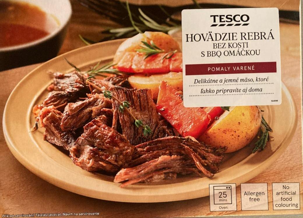 Fotografie - Hovädzie rebrá bez kosti s BBQ. omáčkou Tesco