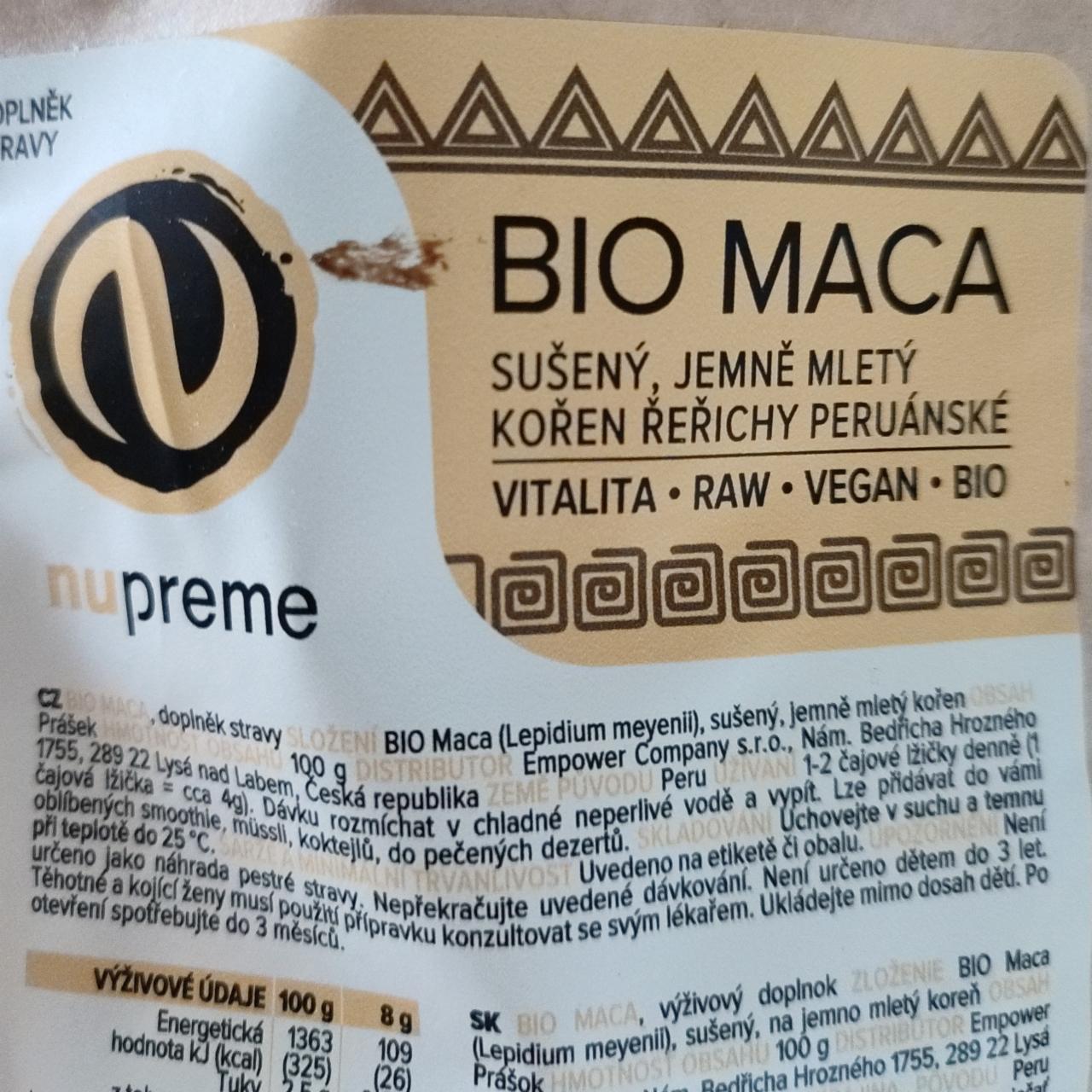 Fotografie - Bio Maca Nupreme