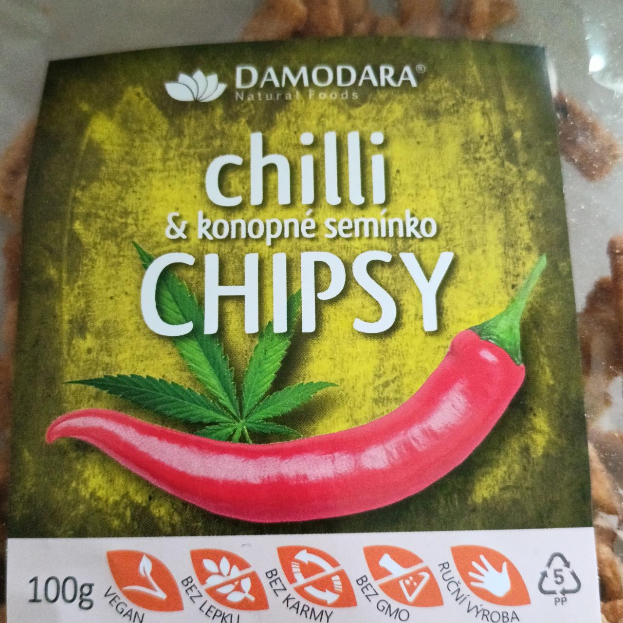 Fotografie - Chilli & konopné semínko Chipsy Damodara