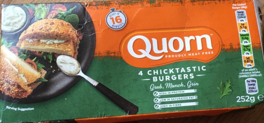 Fotografie - quorn 4 vegetarian chicken burgers
