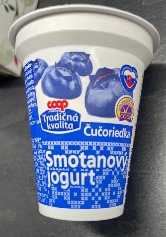 Fotografie - Smotanový jogurt čučoriedka Coop Tradičná Kvalita