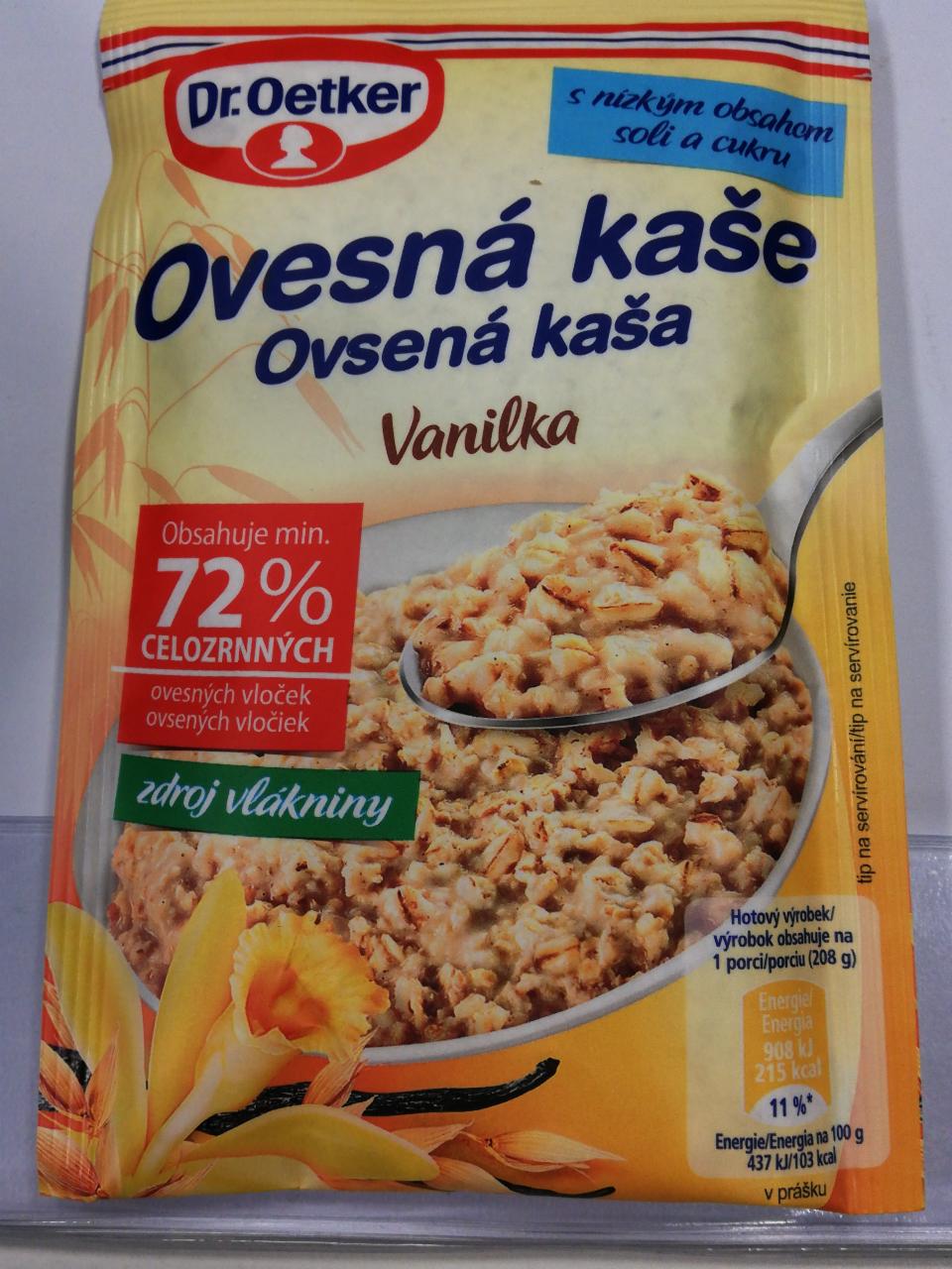 Fotografie - Ovsená kaša vanilka Dr.Oetker