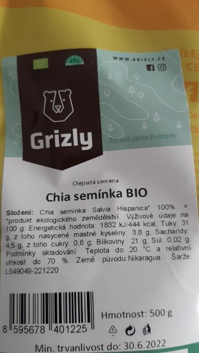 Fotografie - Bio Chia semínka Grizly