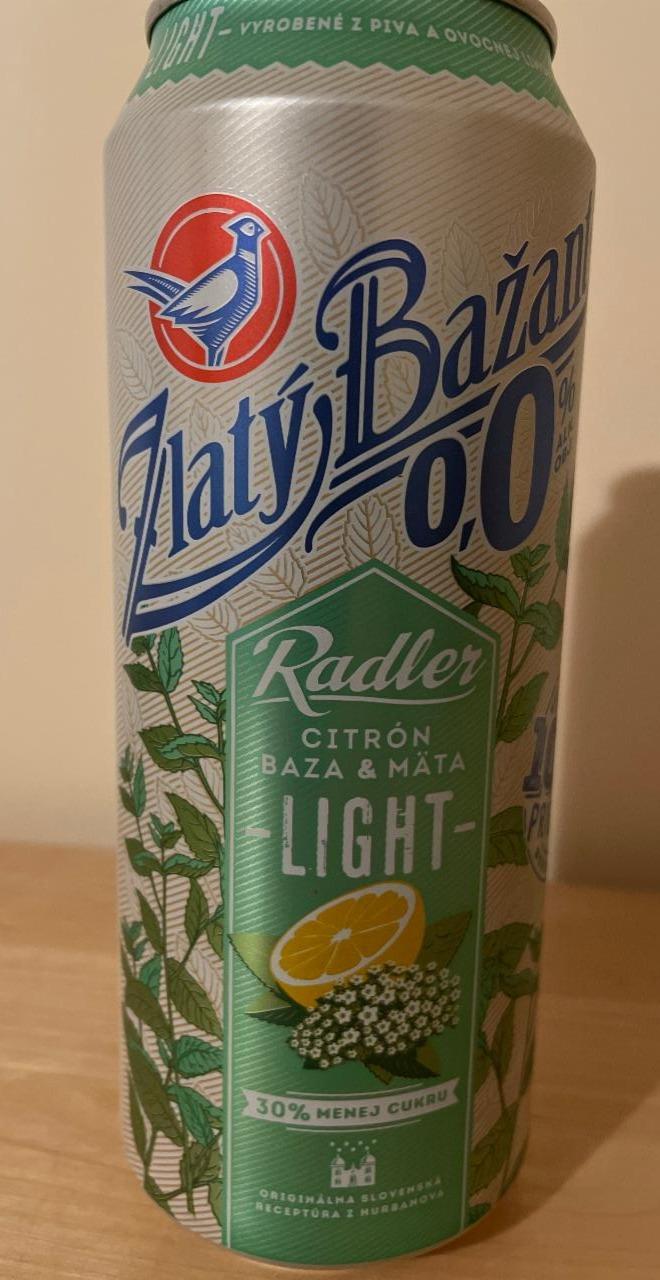 Fotografie - Zlatý bažant 0,0 % Radler citrón, baza, mäta Light