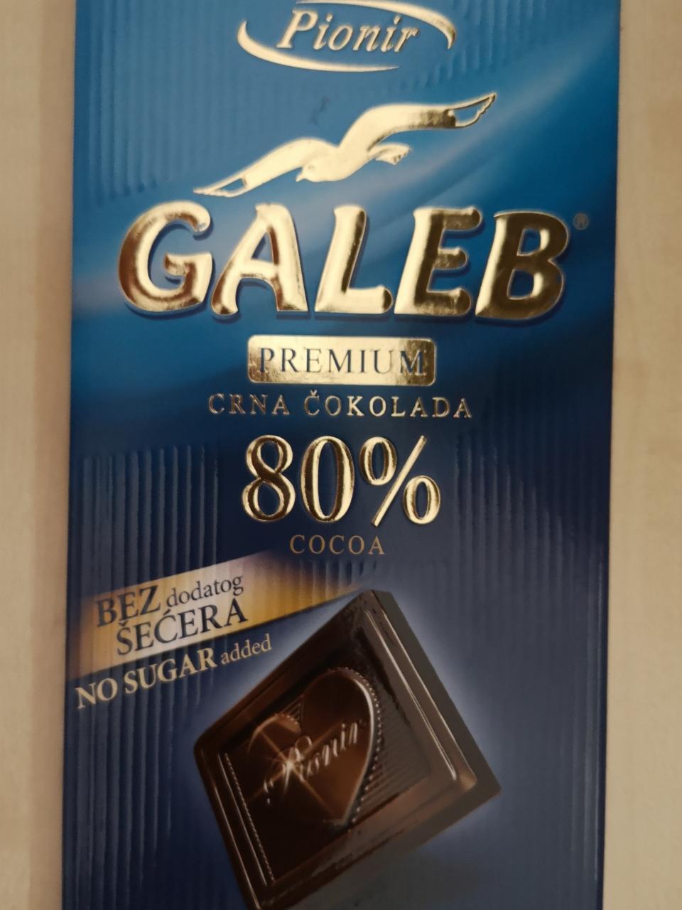Fotografie - Galeb Premium crna čokolada 80% cocoa Pionir