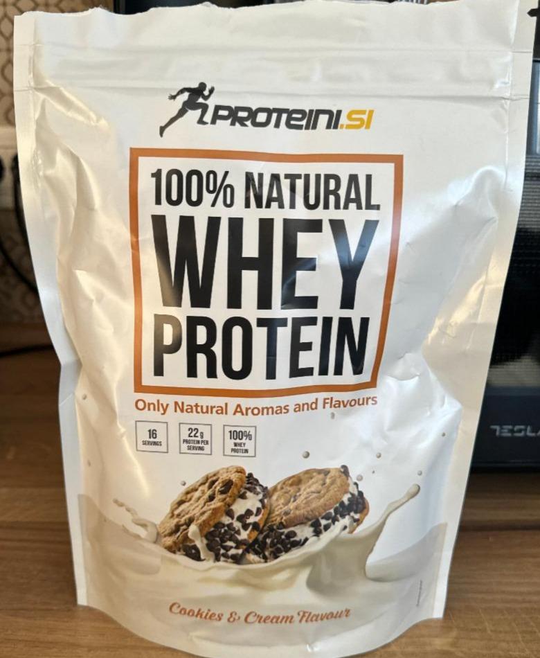 Fotografie - 100% Natural Whey Protein Cookies & cream flavour Proteini.si