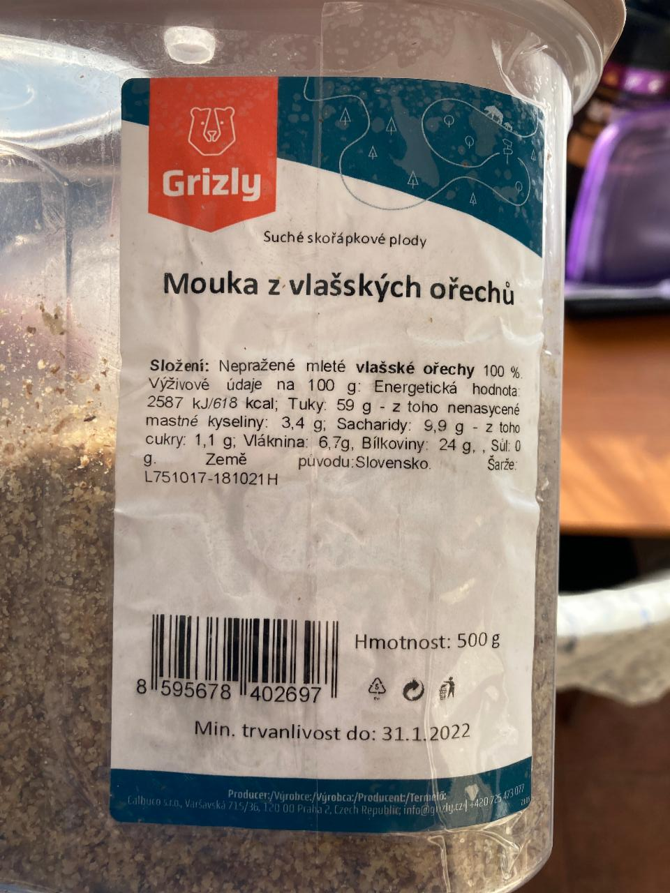 Fotografie - Mouka z vlašských ořechů Grizly