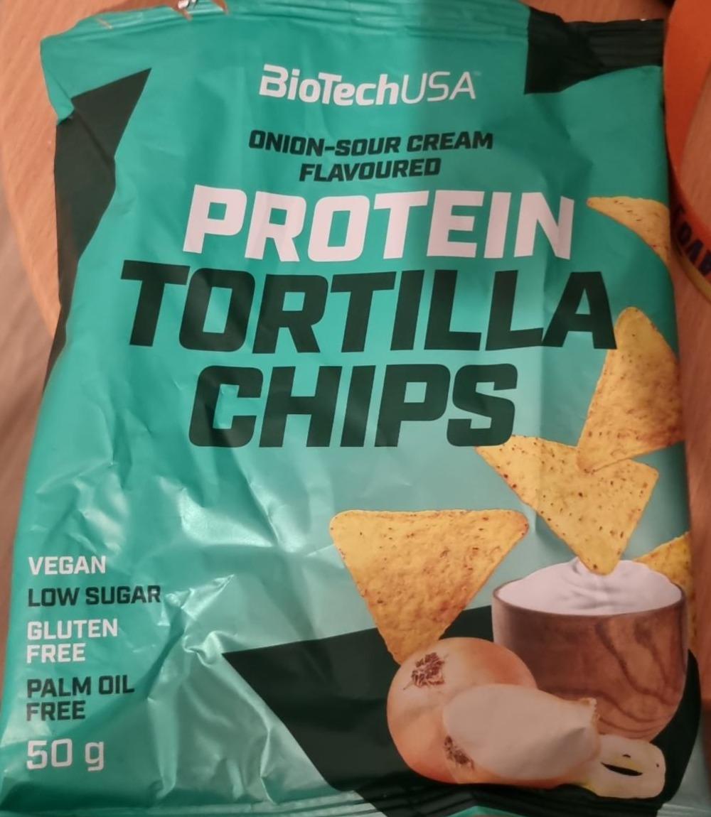 Fotografie - Protein Tortilla Chips Onion-Sour Cream Flavoured BioTechUSA