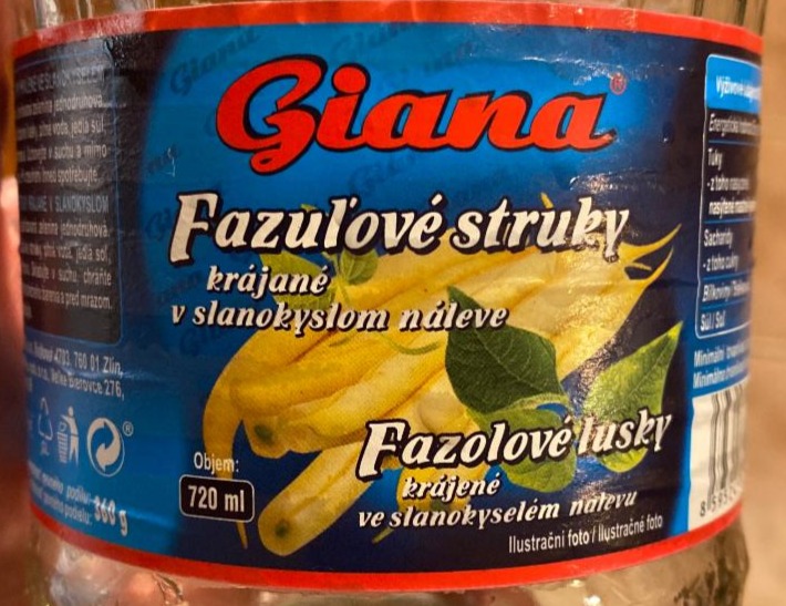 Fotografie - Fazuľové struky krájané v slanokyslom náleve Giana