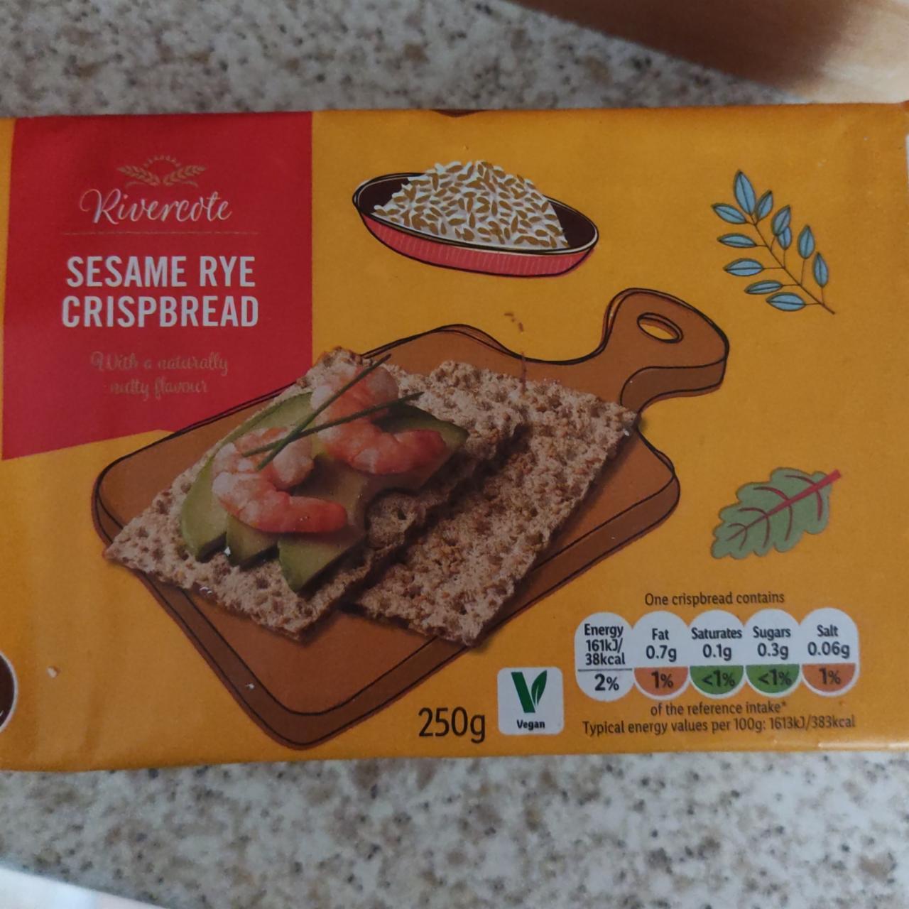 Fotografie - Wholegrain Rye Crispbread With Sesame Seeds