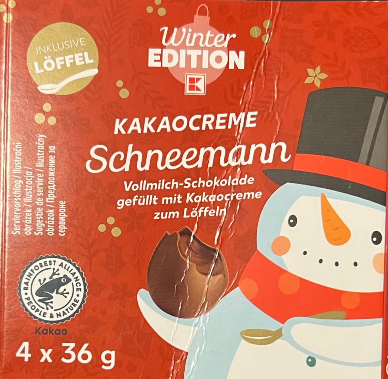 Fotografie - Kakaocreme Schneemann Winter edition K