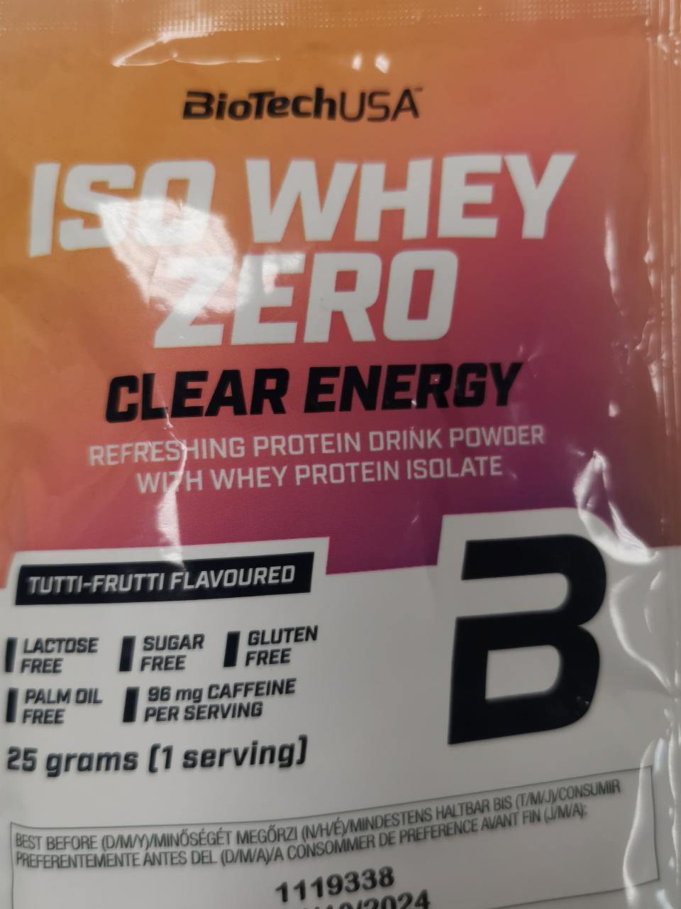 Fotografie - ISO Whey zero clear energy tutti-frutti BioTechUSA