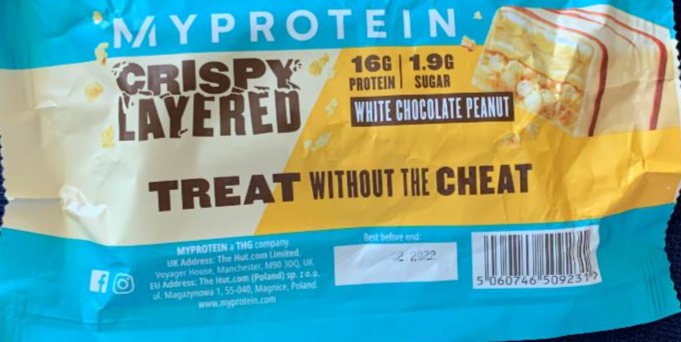 Fotografie - Crispy Layered white chocolate peanut MyProtein