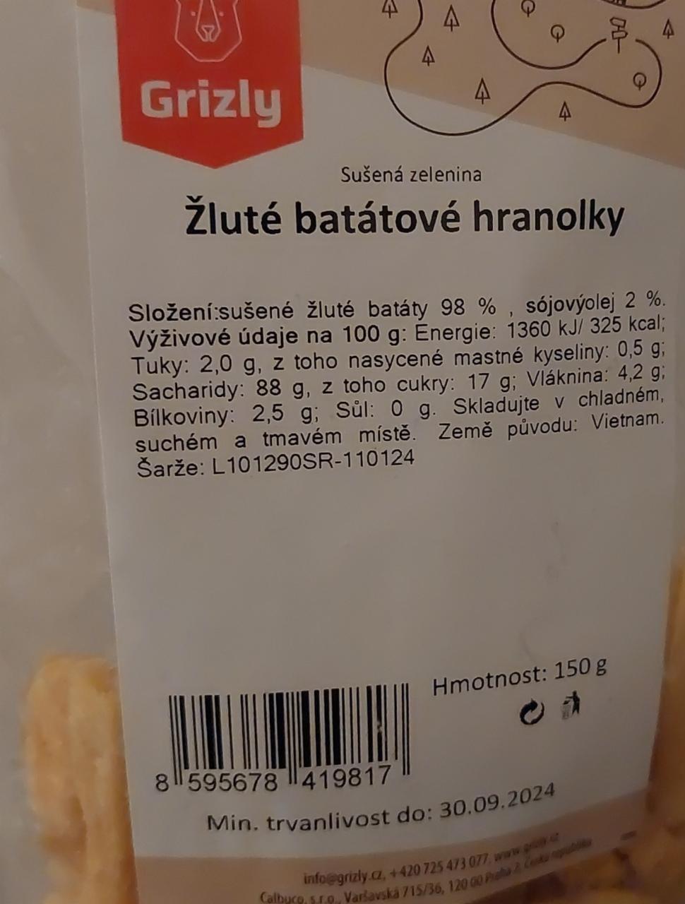 Fotografie - Žluté batátové hranolky Grizly