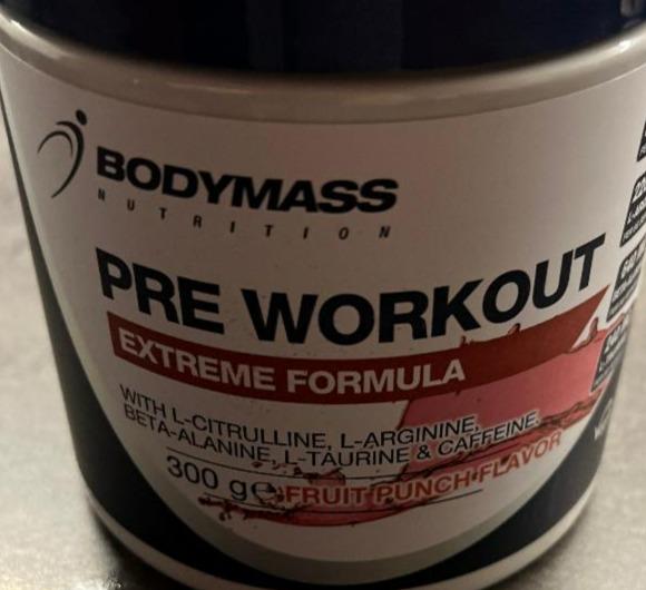 Fotografie - Pre workout Extreme formula Fruit Punch flavour Bodymass Nutrition