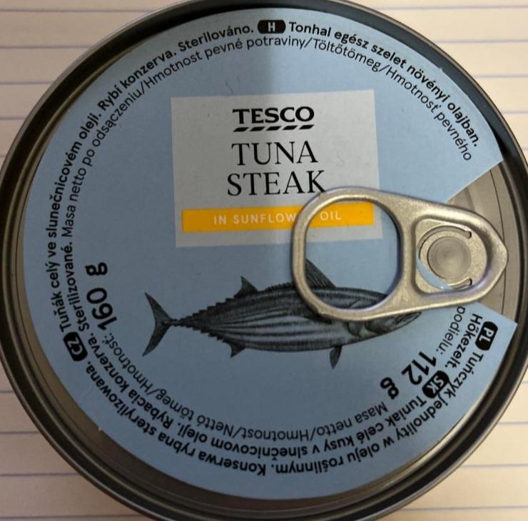 Fotografie - Tuna steaks in sunflower oil Tesco