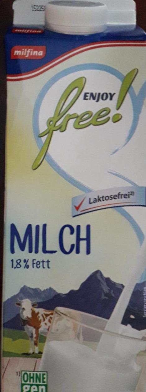 Fotografie - mlieko 1,8% tuku Milfina bezlaktózové