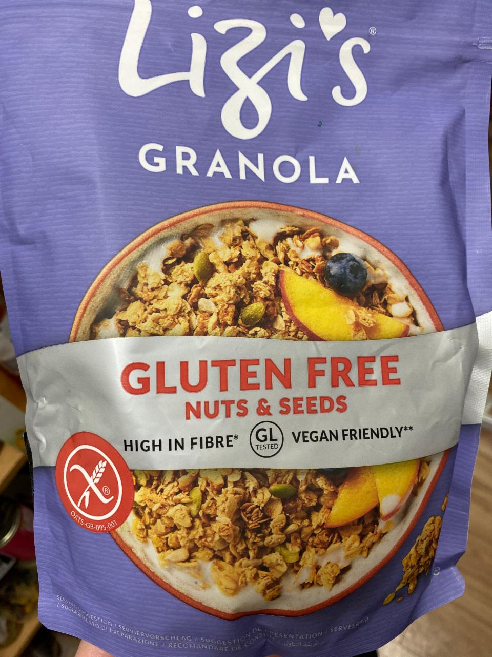 Fotografie - granola celozrné bezlepkové cereálie s oříšky a semínky Lizi’s