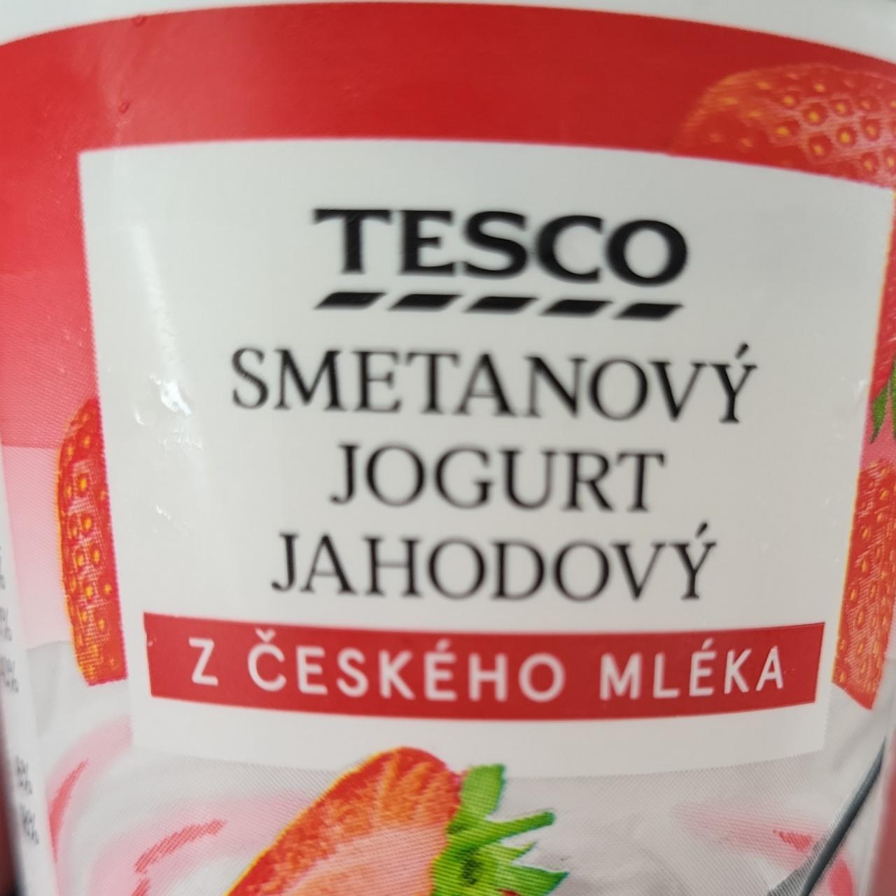 Fotografie - Tesco jogurt smotanový jahodový