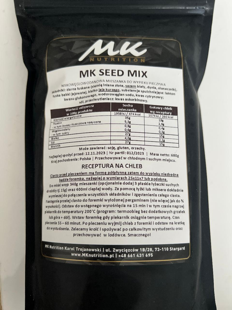Fotografie - MK Seed Mix (hodnoty pre hotový výrobok)