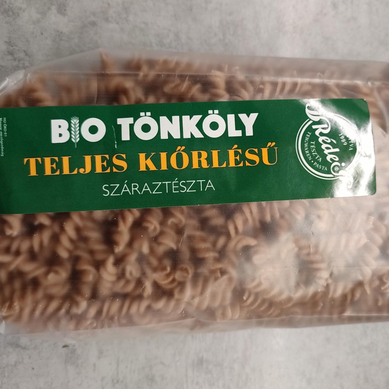 Fotografie - Bio Tönköly Teljes kiőrlésű száraztészta Rédei