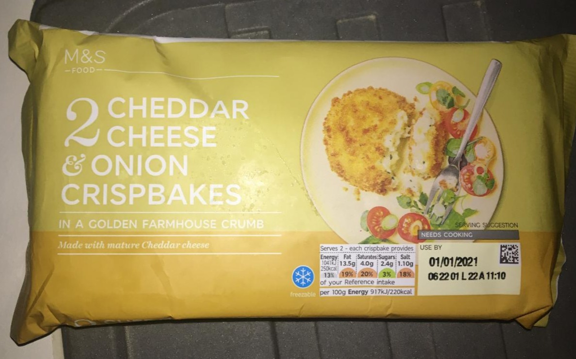 Fotografie - 2 cheddar cheese & onion crispbakes