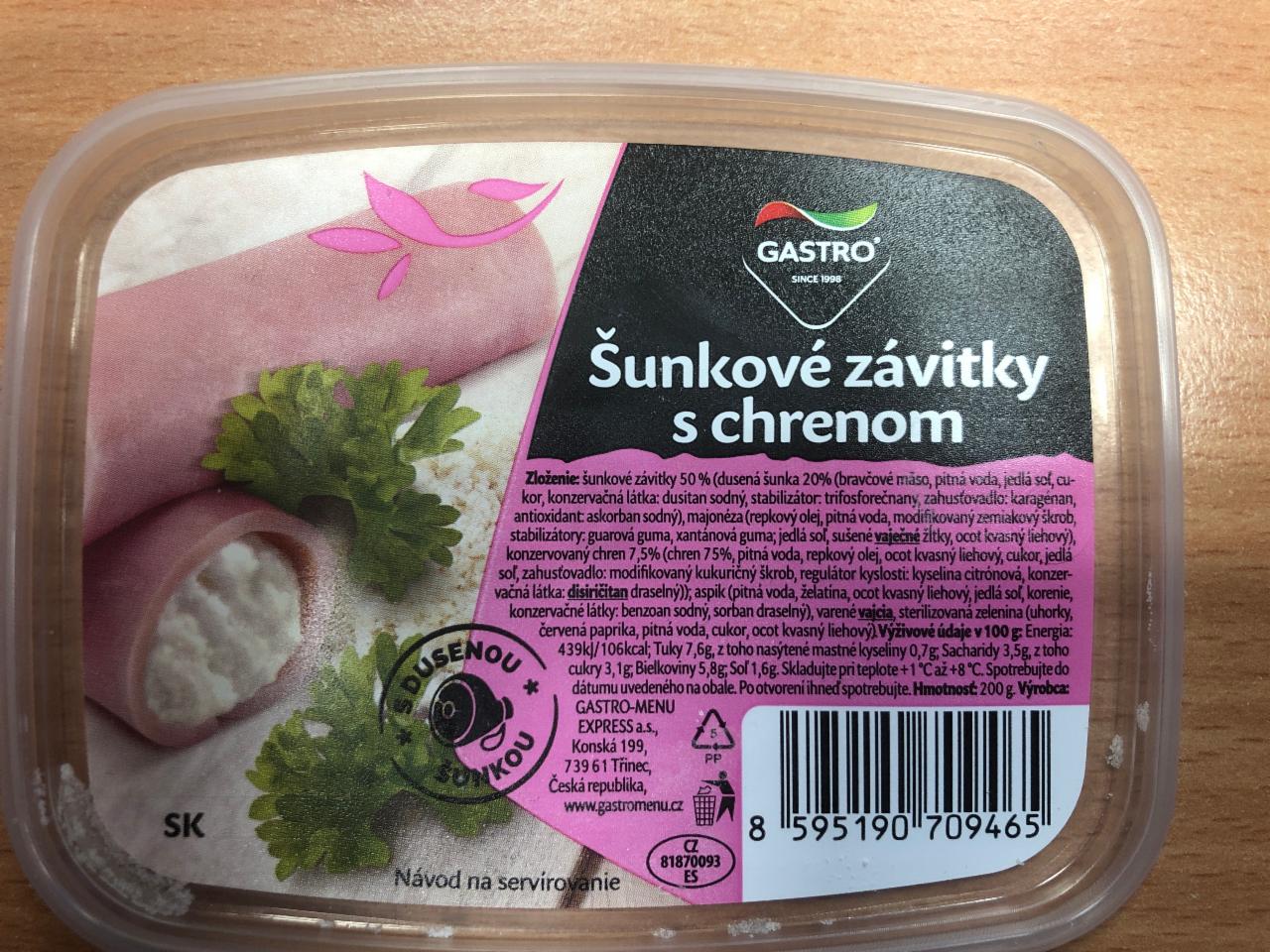 Fotografie - sunkove závitky s chrenom GASTRO