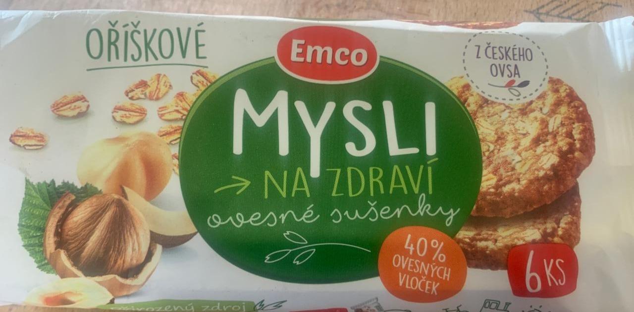 Fotografie - Mysli na zdraví ovesné sušenky oříškové Emco bez palmového tuku