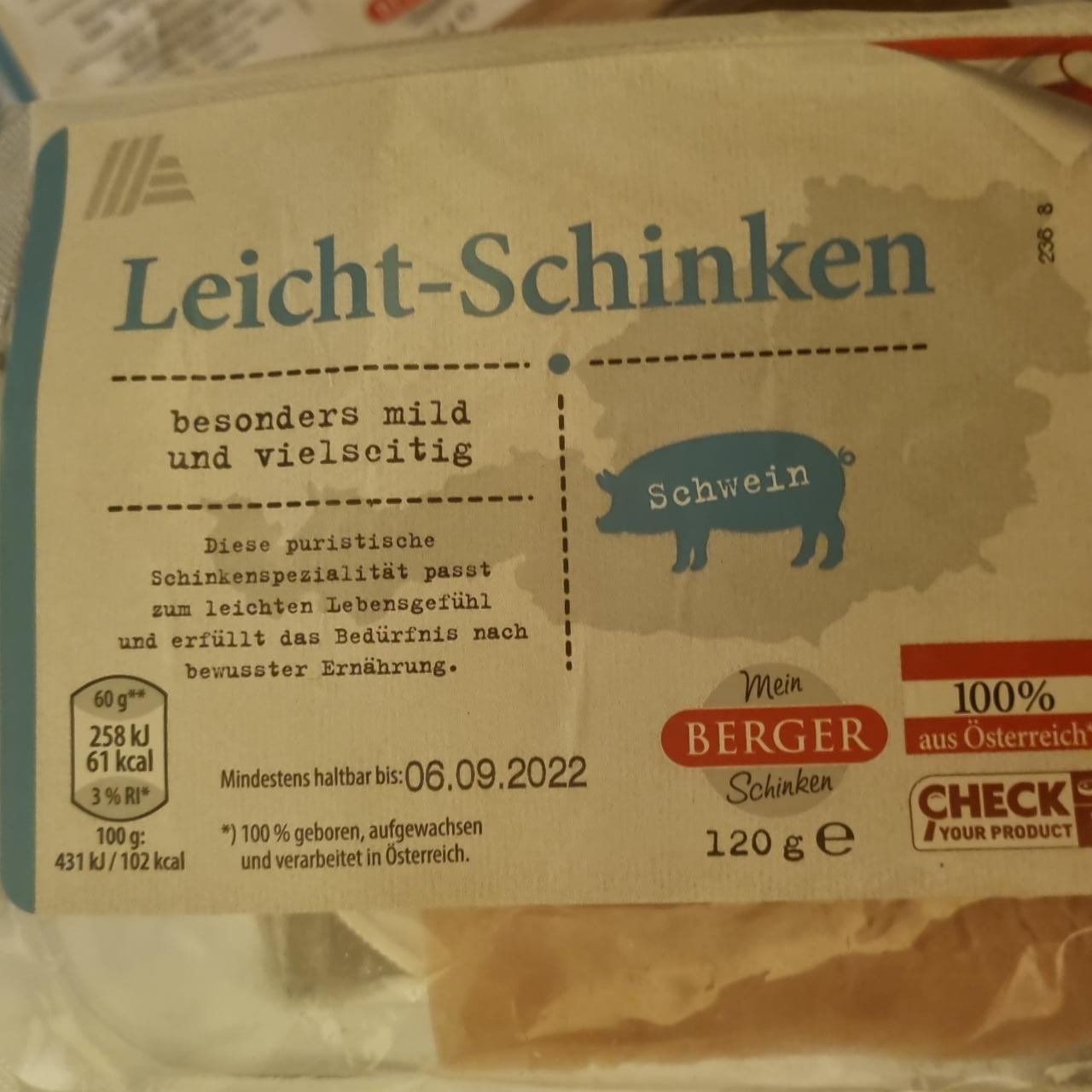 Fotografie - Leicht-Schinken Mein Berger Schinken